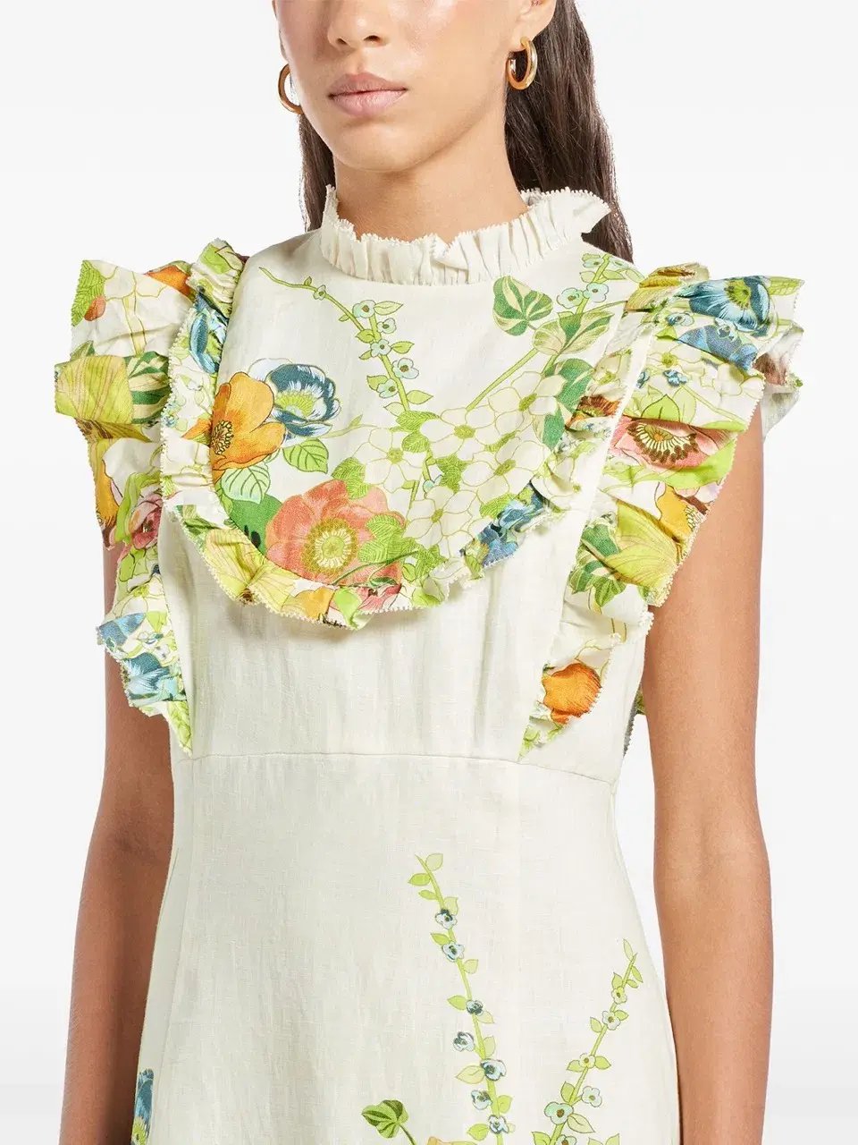 Alemais Constance Midi Ruffle Dress Floral Size 8 AU photo 2