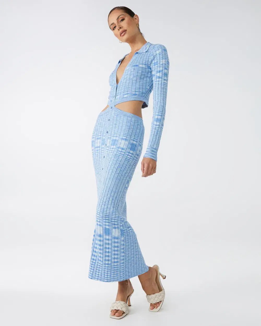 Blue Lover Cartia Knit Dress Blue Size 8 photo 2