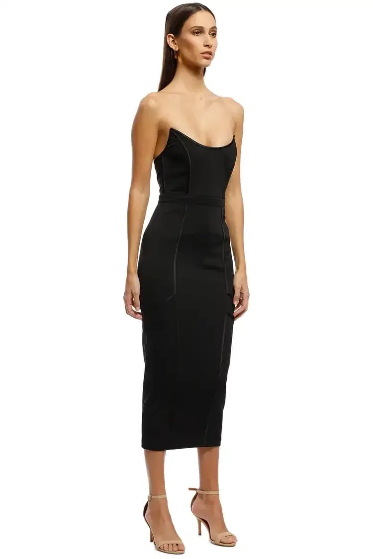 MISHA Lea Midi Dress Black Size 12 photo 2