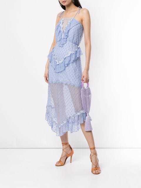 Alice McCall Wonders Ruffled Dress Periwinkle Size 10 photo 3