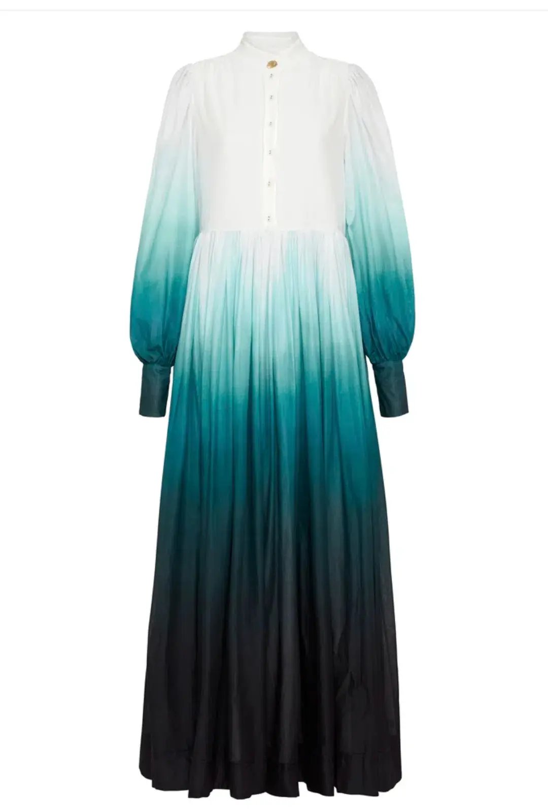 Aje Cosmos Long-sleeved Tiered Maxi Dress Teal Ombre Size  AU 6 photo 3