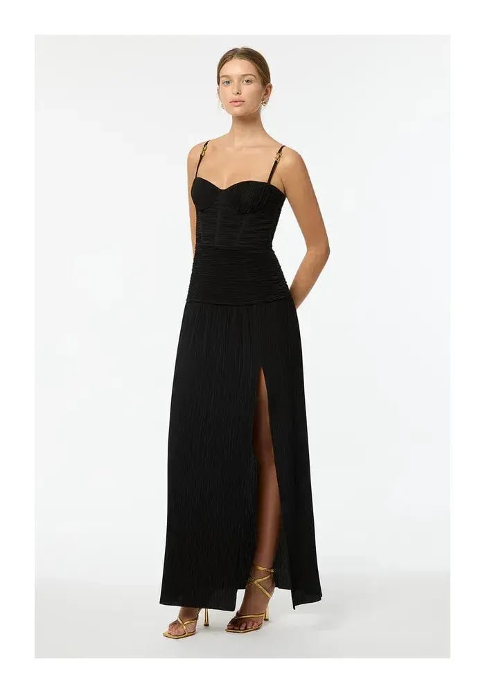 Manning Cartell Double Time Pleat Dress Black Size 6 photo 2
