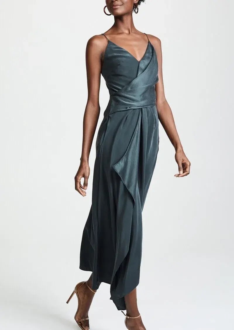 Acler Lucas Silk Dress in Dark Green Size 6 photo 4