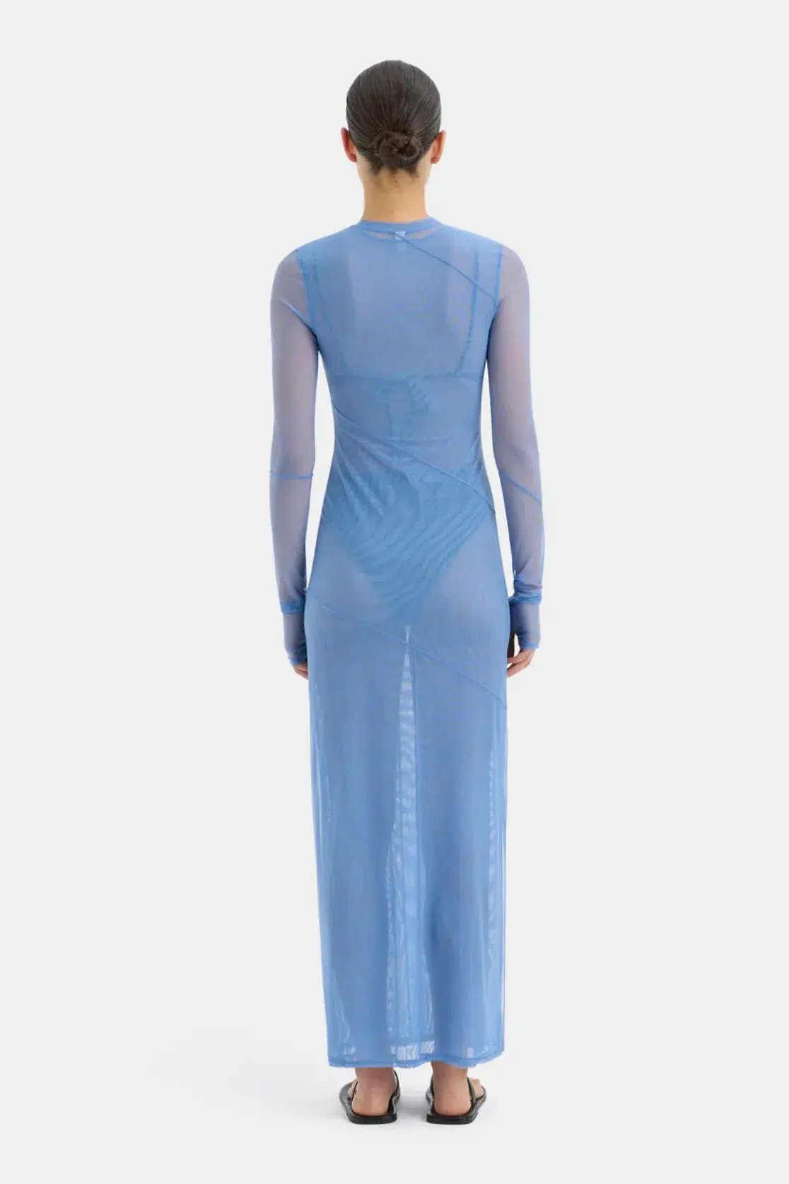 Sir the Label Jacques Mesh Panelled Midi Dress Blue Size 2 / AU 10 photo 3