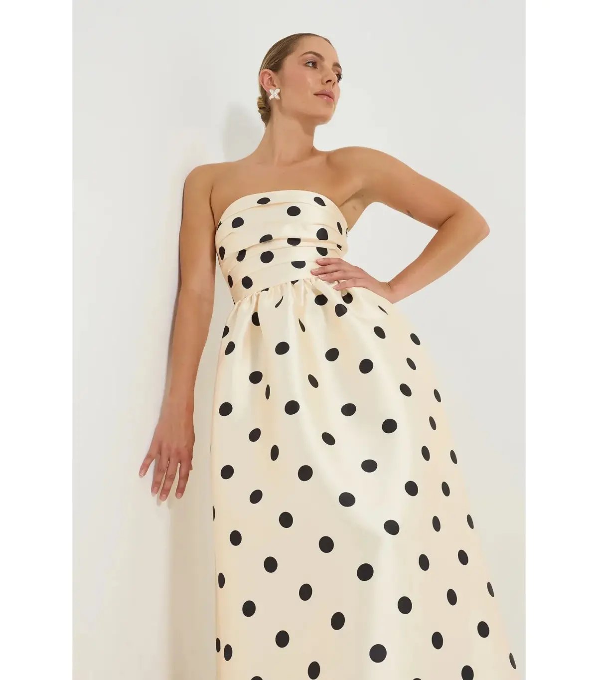 Pasduchas Dottie Strapless Midi Dress Polka Dots Size AU 12 photo 2
