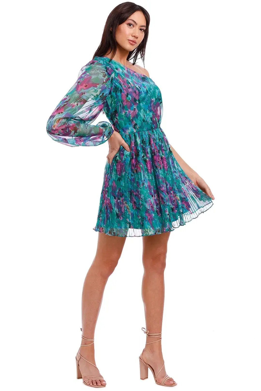 Talulah Barcelona Nights Mini Dress in Watercolour Floral Print Size 8 photo 3
