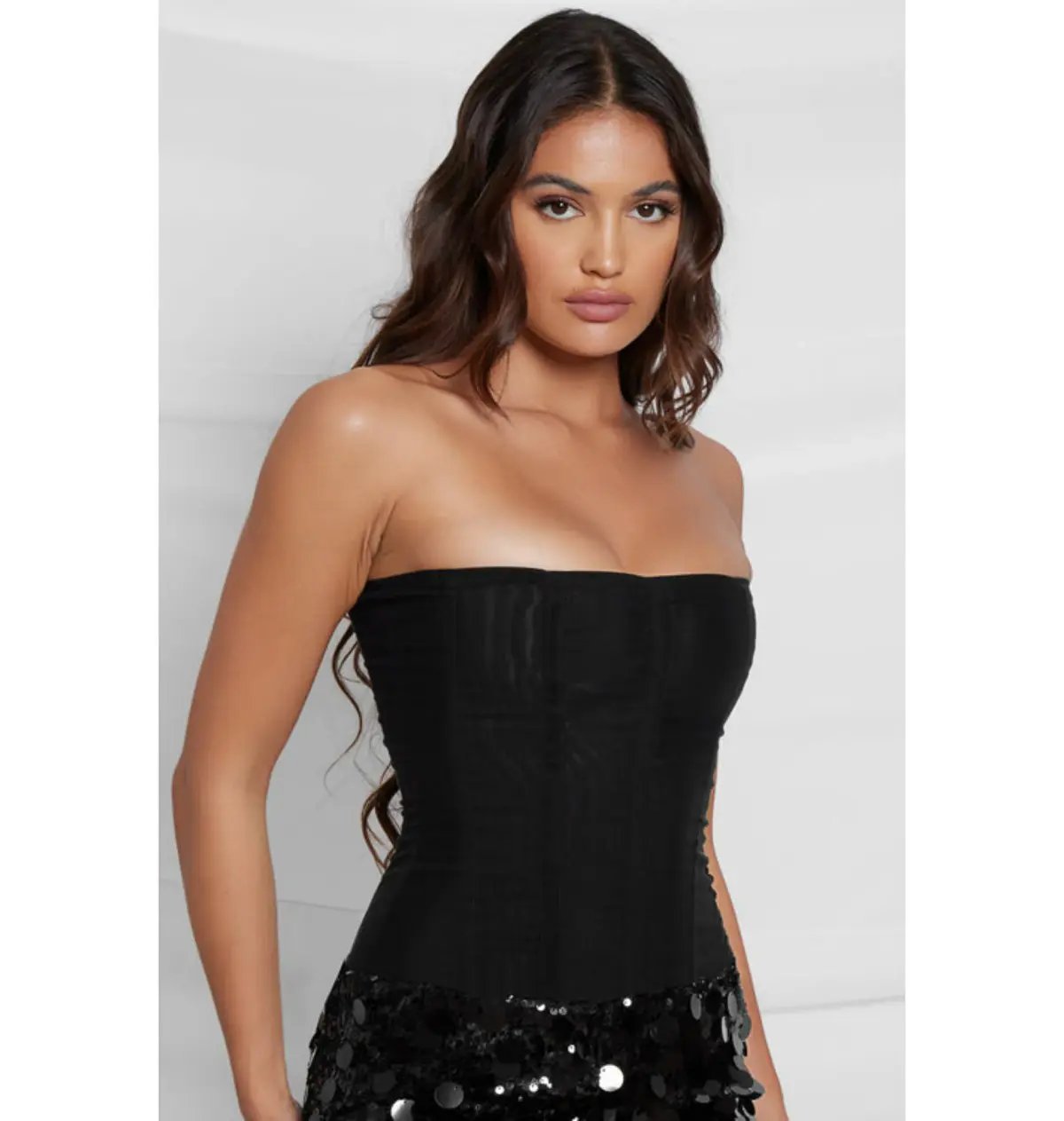 Leau Muse Mesh Corset Top in Black Size AU 6 photo 3