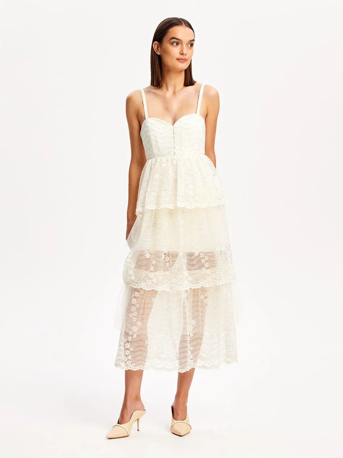 Alice McCall Creme Moonstruck Midi Dress Cream Size 12 photo 4