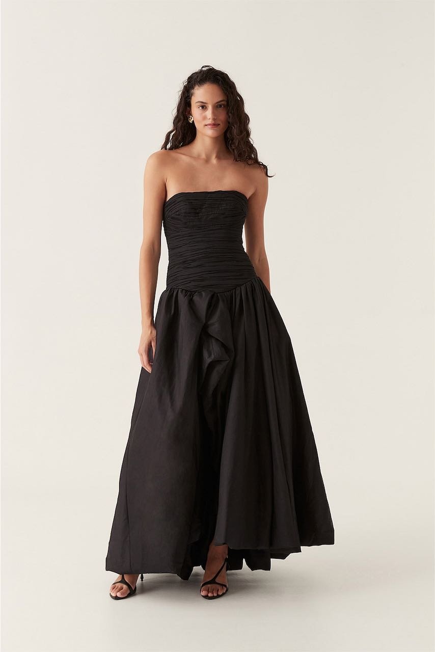 Aje Violette Bubble Hem Maxi Dress - Black photo 3