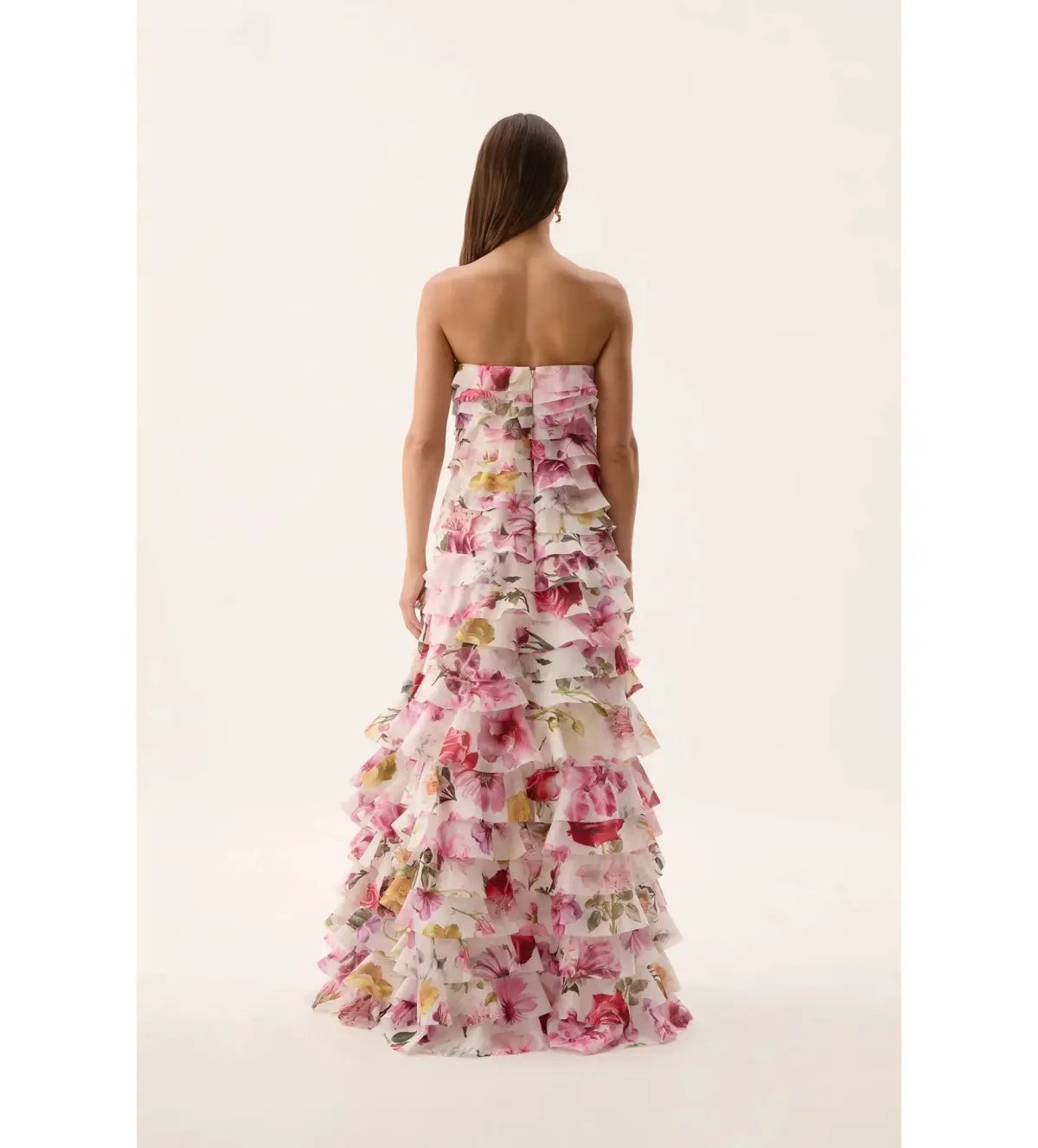 Aje Fleur Pleated Gown in Collage Floral Size AU 8 photo 3