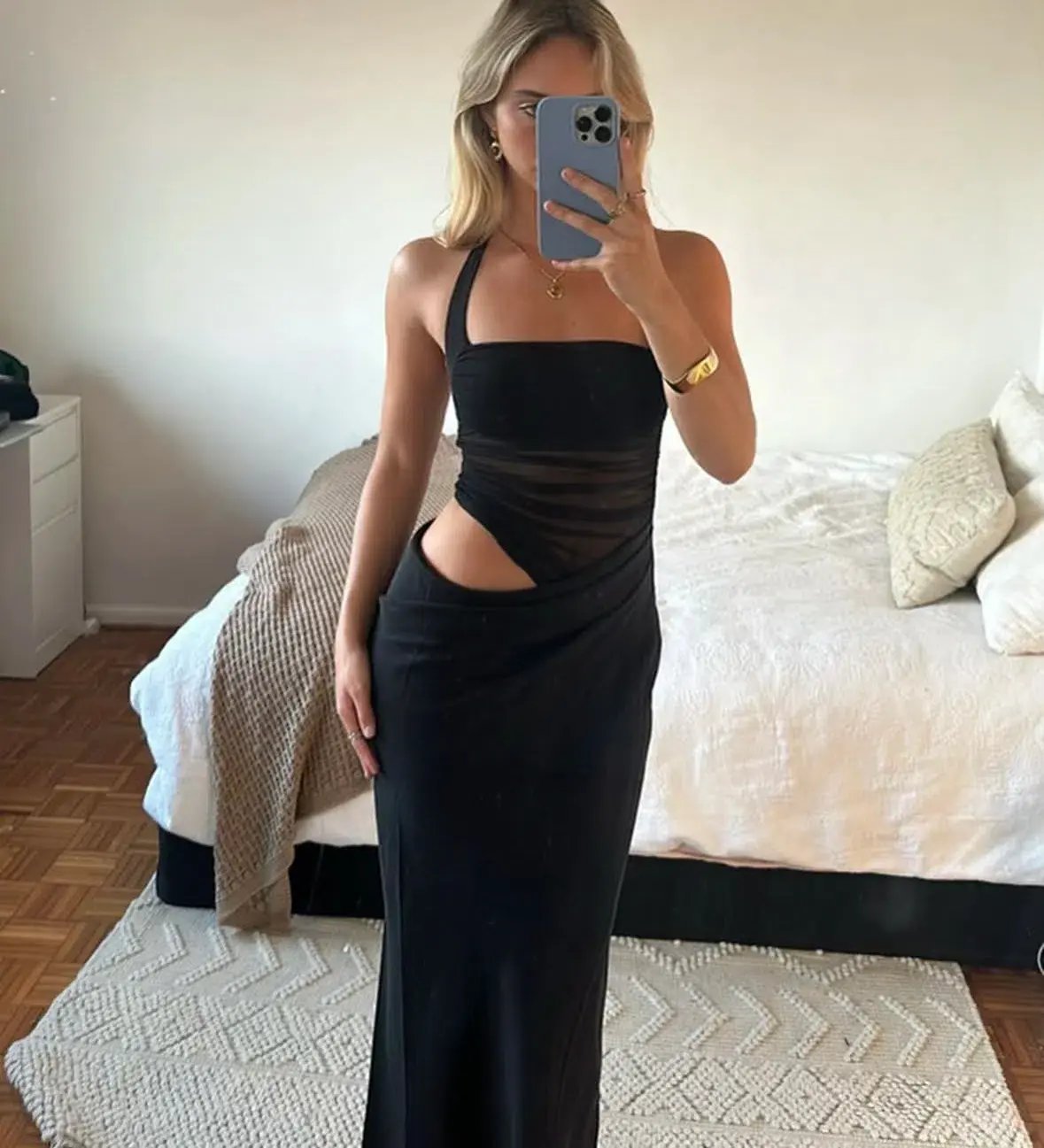 Benni Gina Halter Dress Maxi Black Size AU 8 photo 2