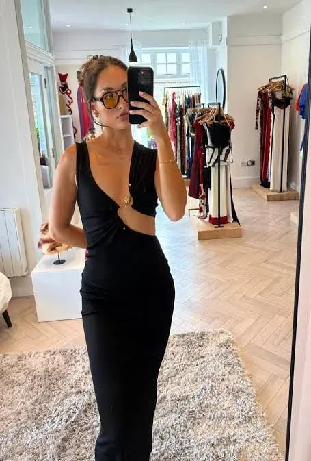 Christopher Esber Serpentine Crystal Stoned Tank Dress Black Size AU 6 photo 4