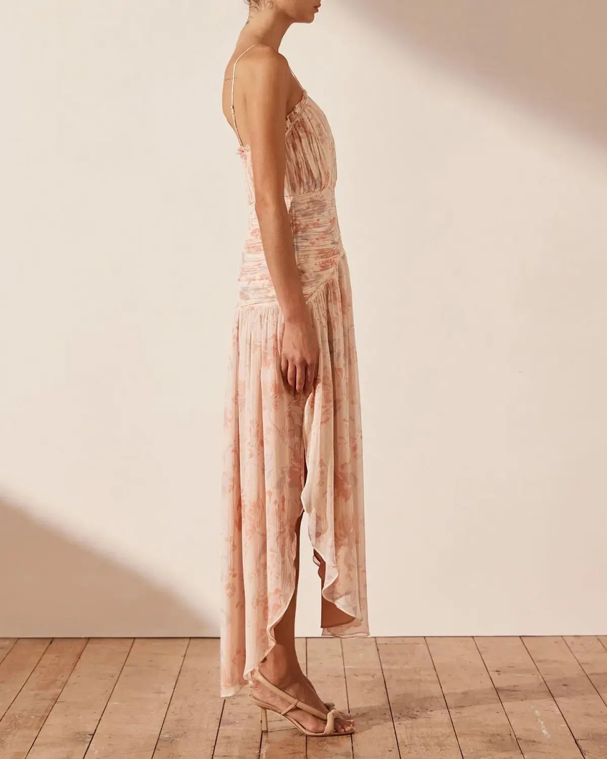 Shona Joy Faye Cross Front Midi Dress Blush & Multi Size 12 photo 3