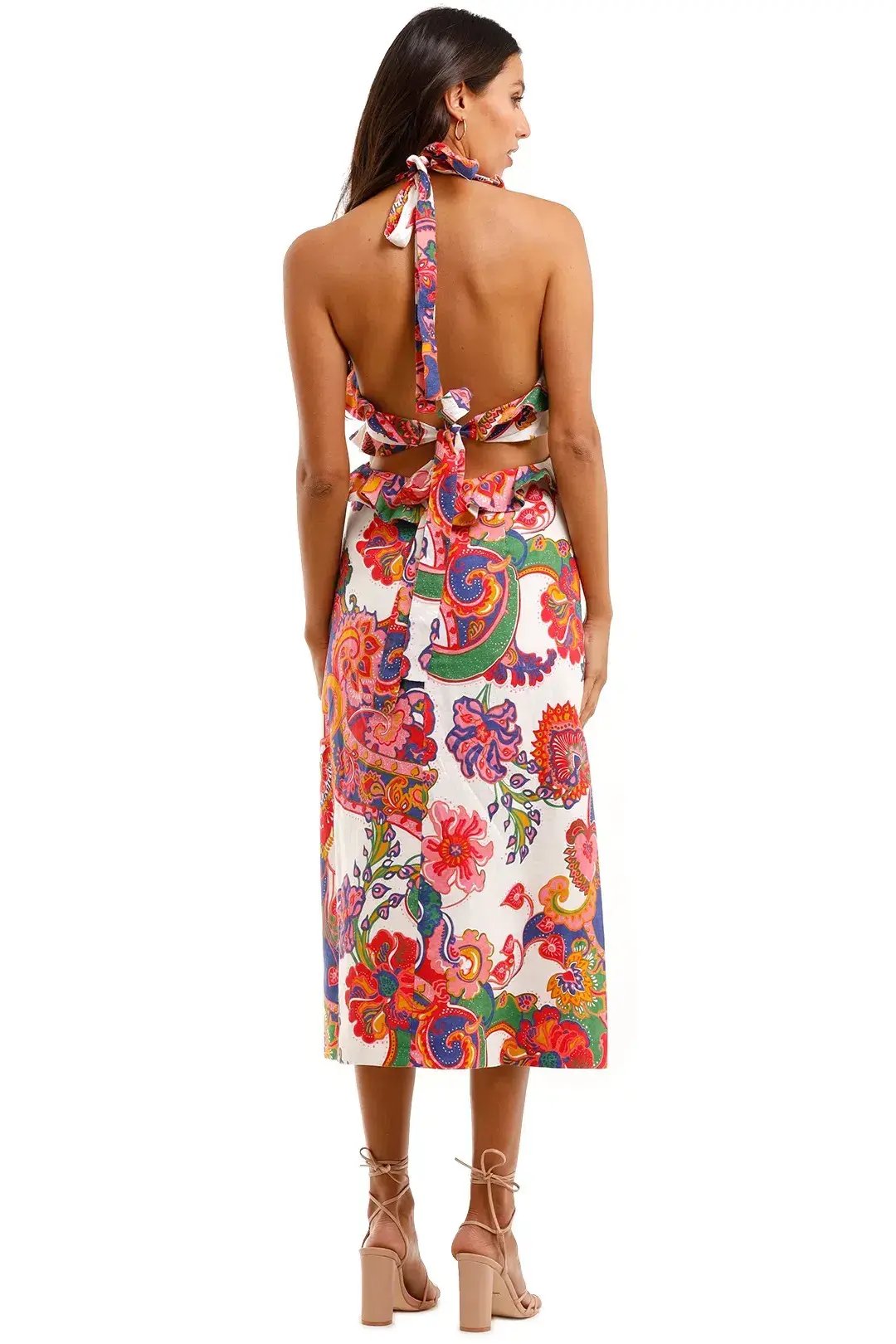 Zimmermann Lovestruck Tie Back Midi Dress Size 2/ AU 12 photo 2
