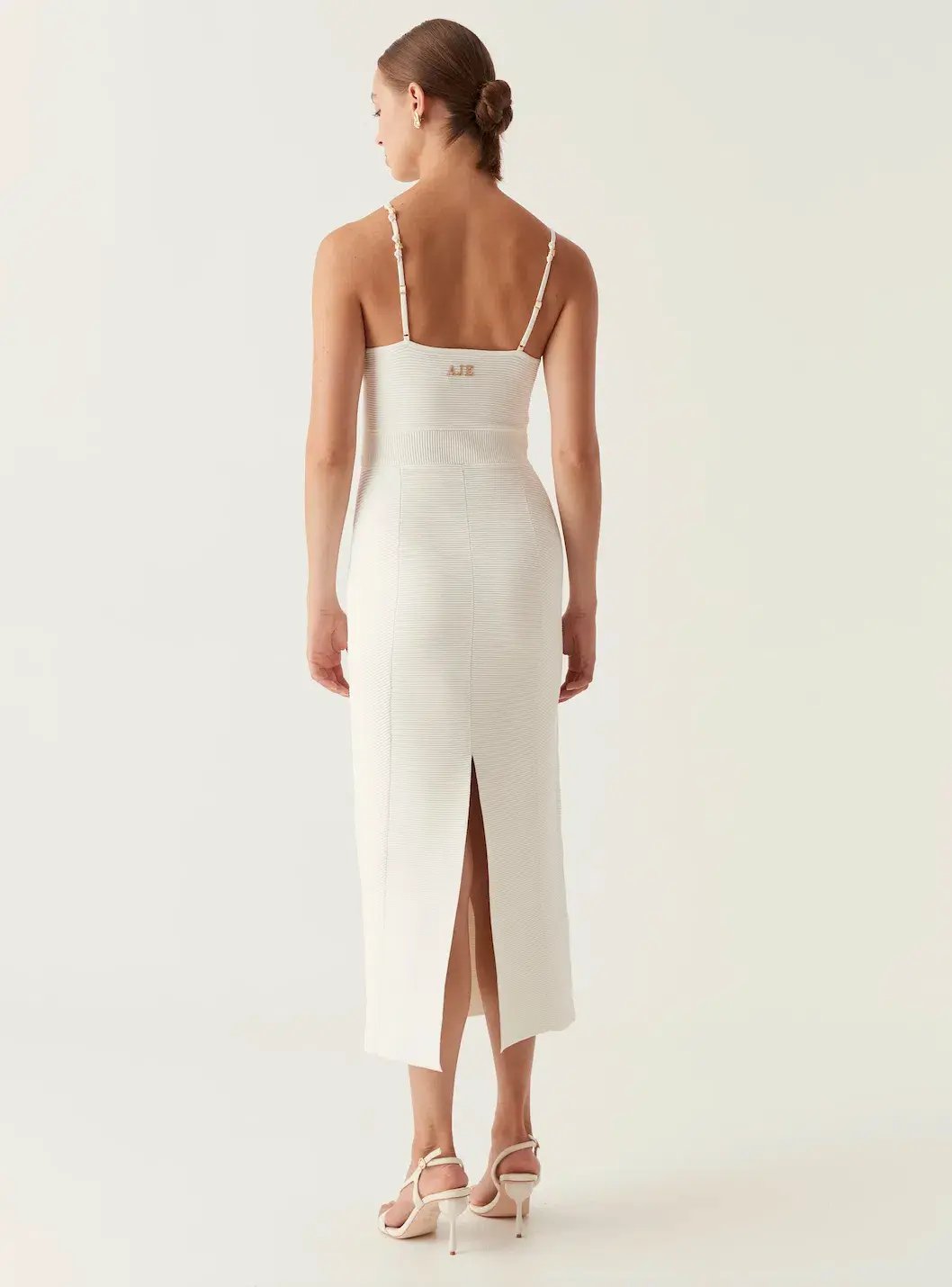 Aje Veida Ottoman Knit Midi Dress Ivory Size 8 photo 4