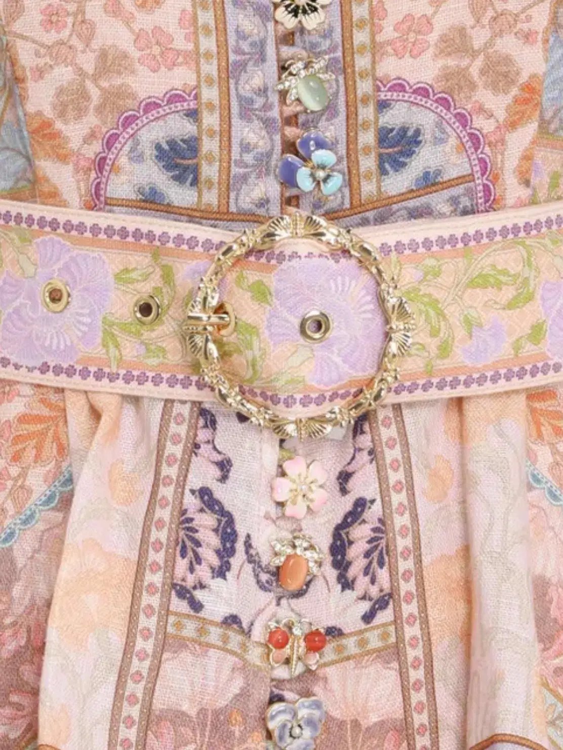 Zimmermann The Kaleidoscope Buttoned Mini in Multi Swirl Floral Size 4/Au 16 photo 4