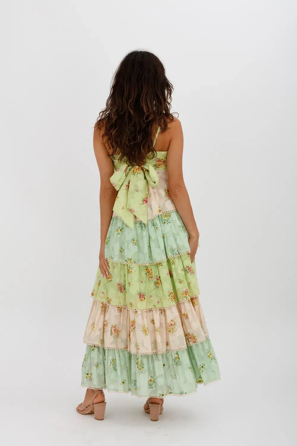 Alemais Clementine Tiered Maxi Dress Multi Floral Size 10 photo 5