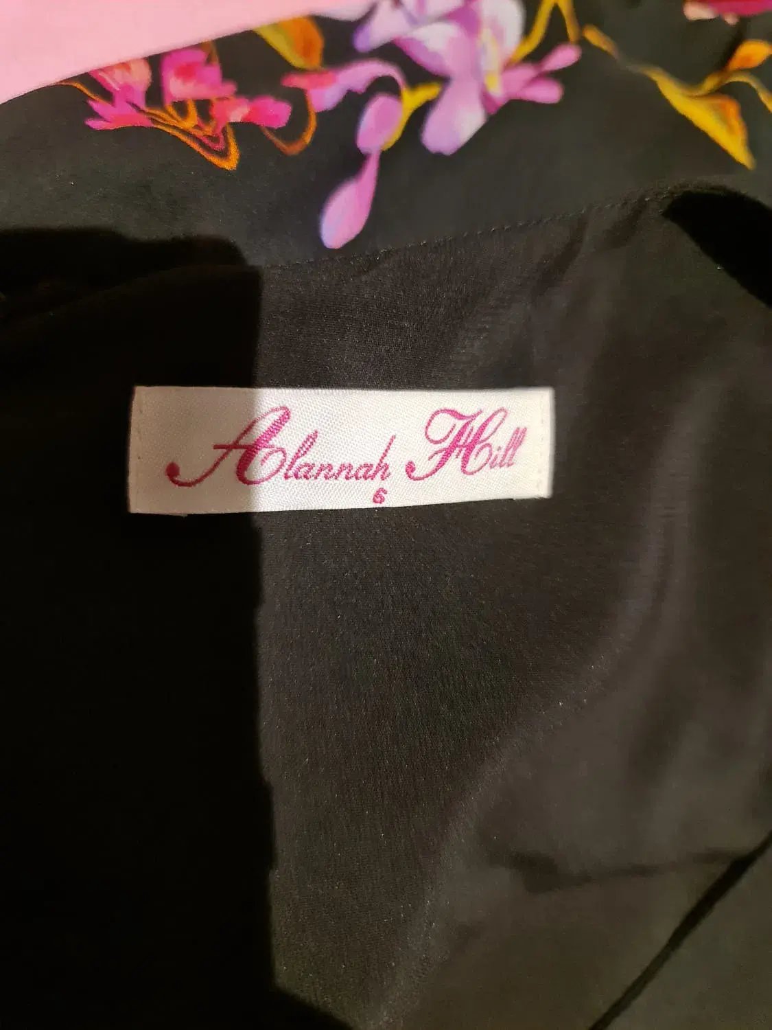 Alannah Hill Dress Black Floral Print Size 6 photo 3