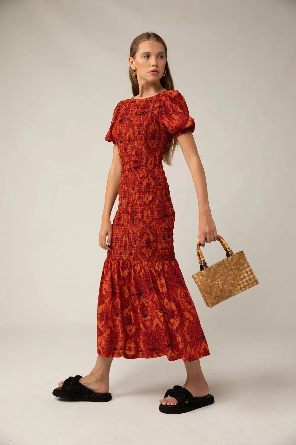 Rue Stiic Isabella Maxi Dress Red Size M/AU 10 photo 2