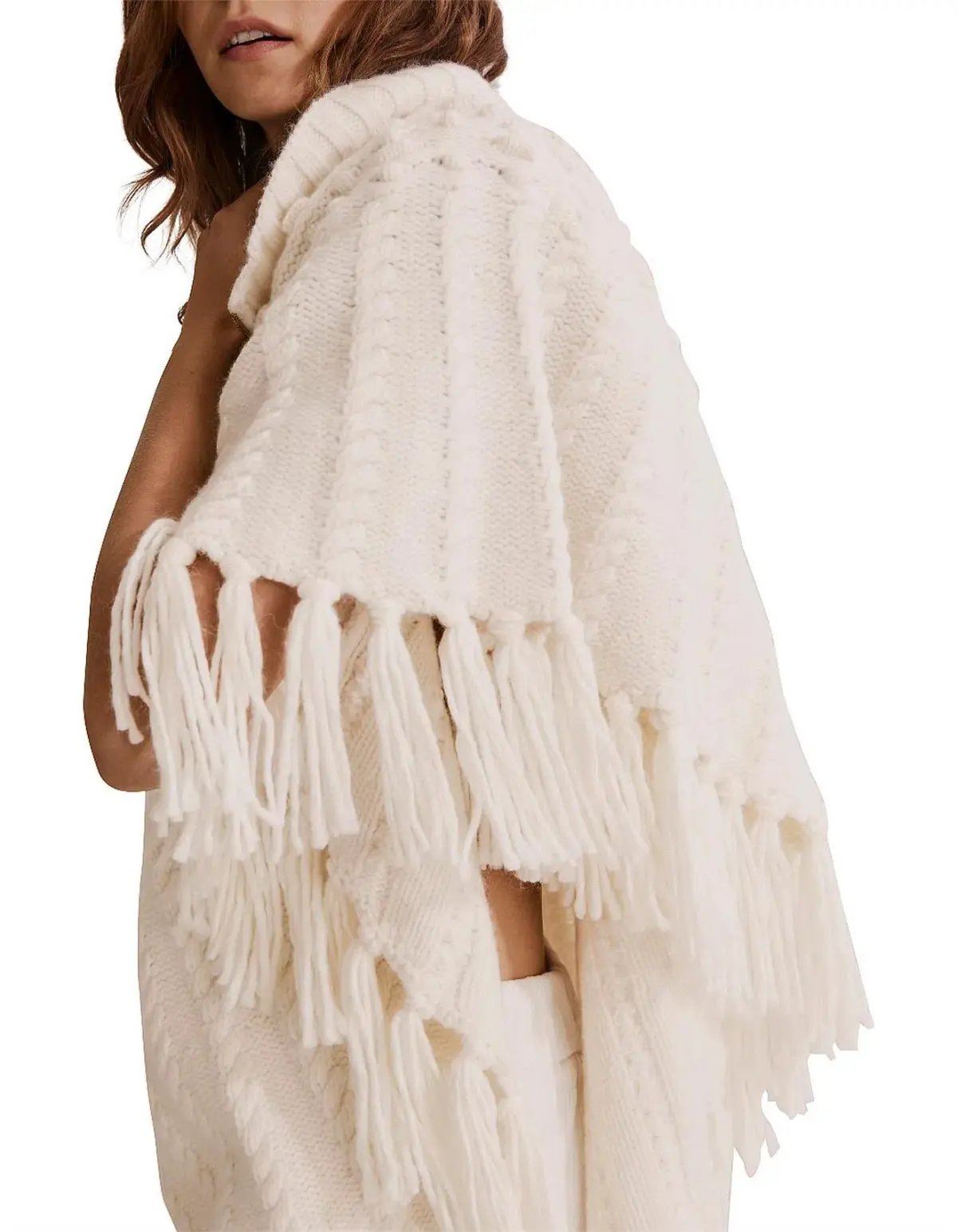 Country Road Knit High Neck Poncho Top One Size photo 3