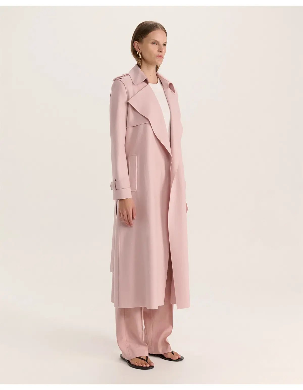 Saba Karla Longline Trench Coat Pink Salt Size AU 6 photo 5