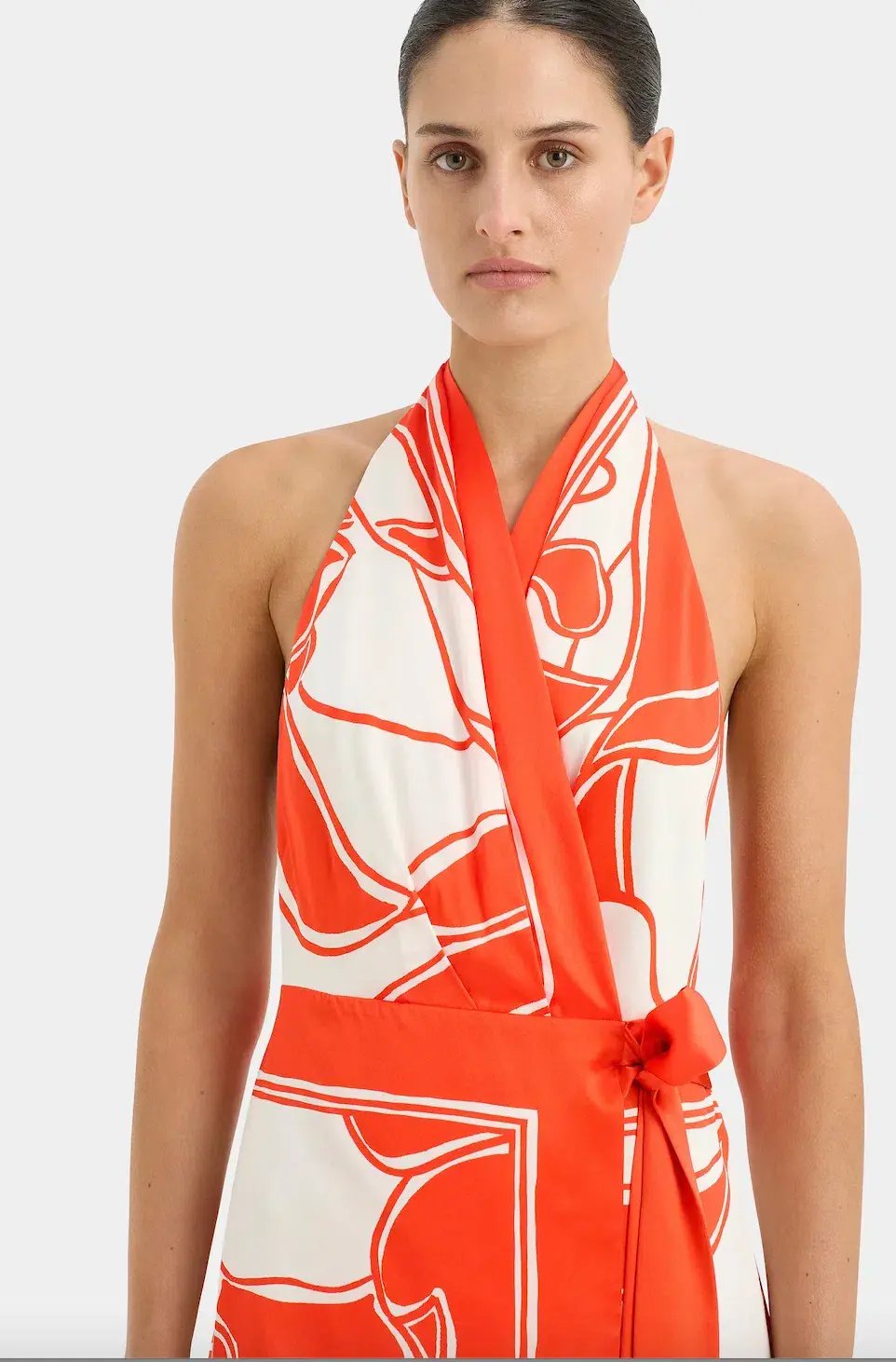 Sir the Label Ramona Wrap Halter Mini Dress Print Size 10 photo 5