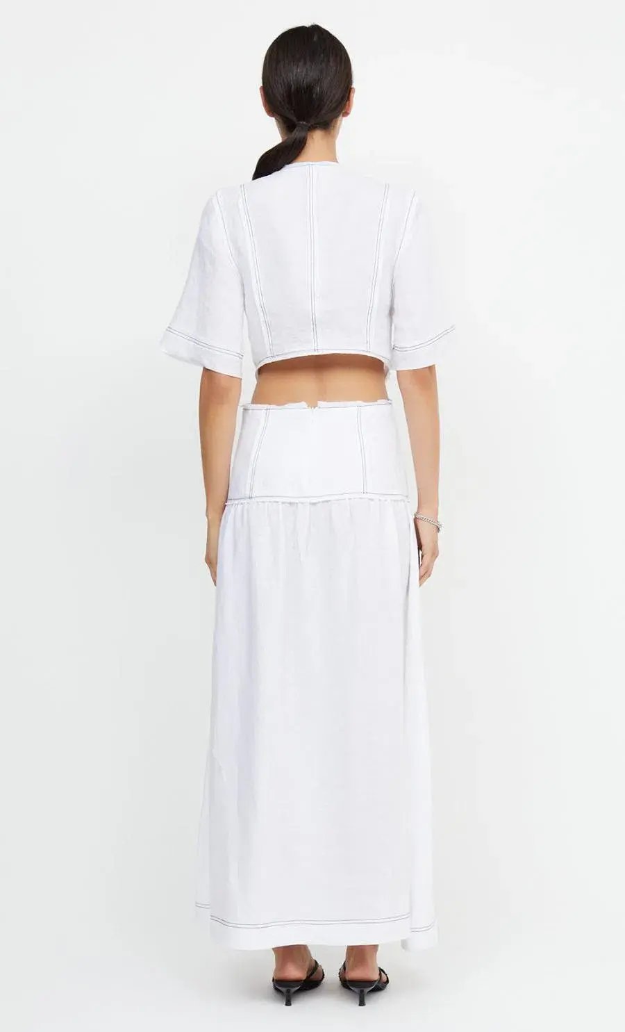 Bec & Bridge Cassie Short Sleeve Maxi Dress in Ivory Size 12 photo 3