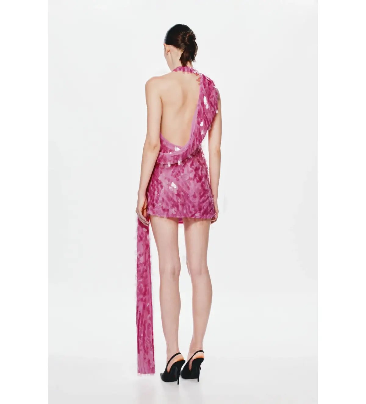 Misha Sapphire Sequin Mini Dress Fuchsia Pink Size 8/S photo 3