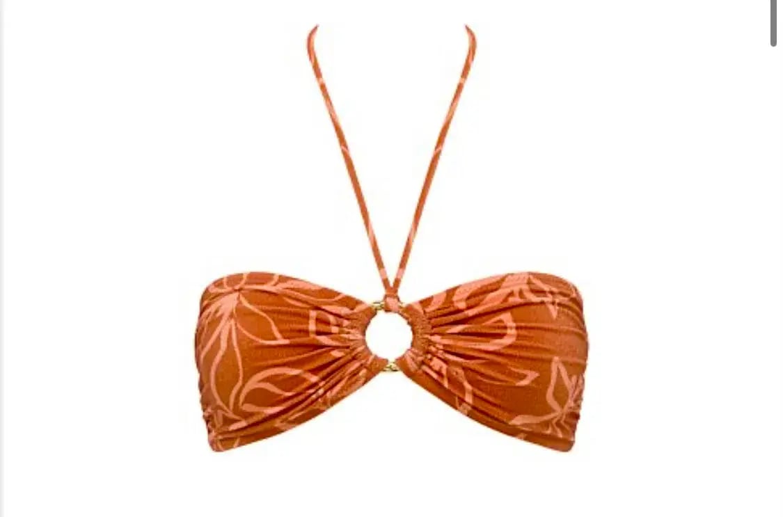 Bec & Bridge Aurora Bikini Top Orange Floral Size 8 photo 3