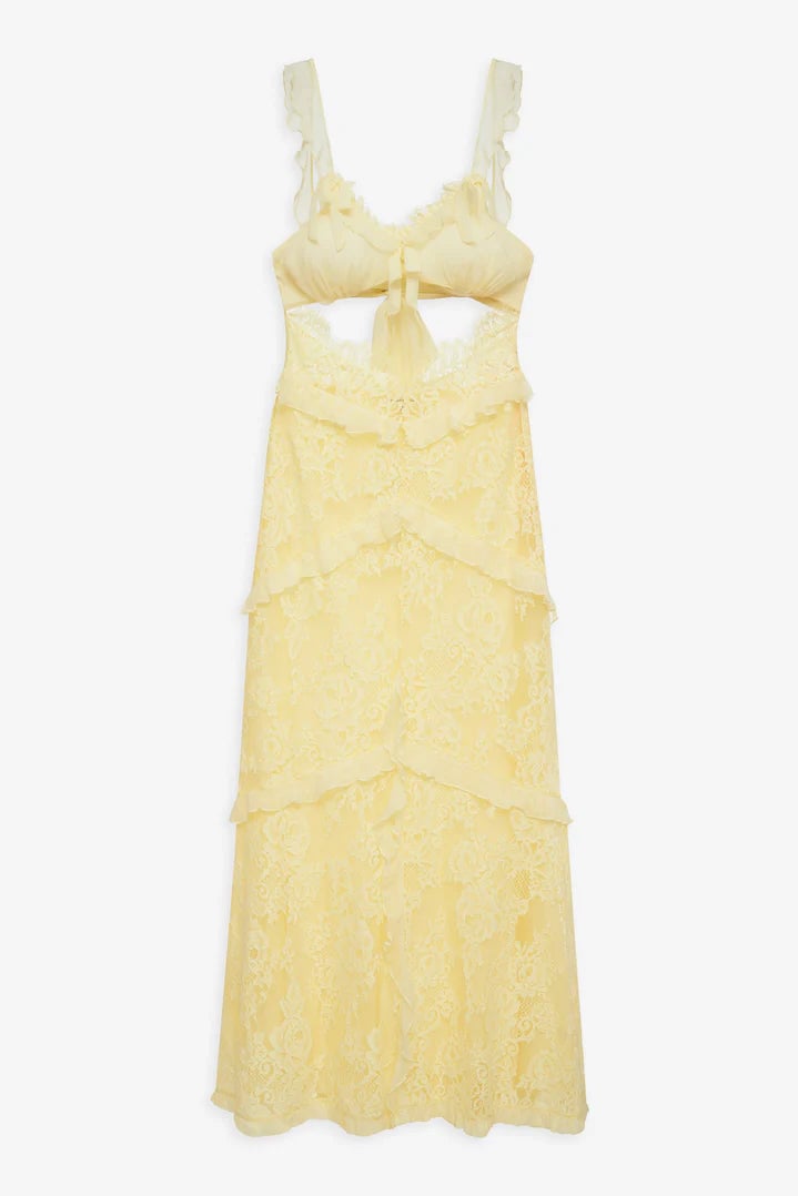 FOR LOVE & LEMONS MILENA LACE MAXI DRESS - YELLOW photo 8