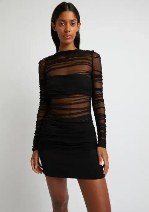 Christopher Esber Semblance Tulle Overlay Mini Dress Black Size 10 photo 2