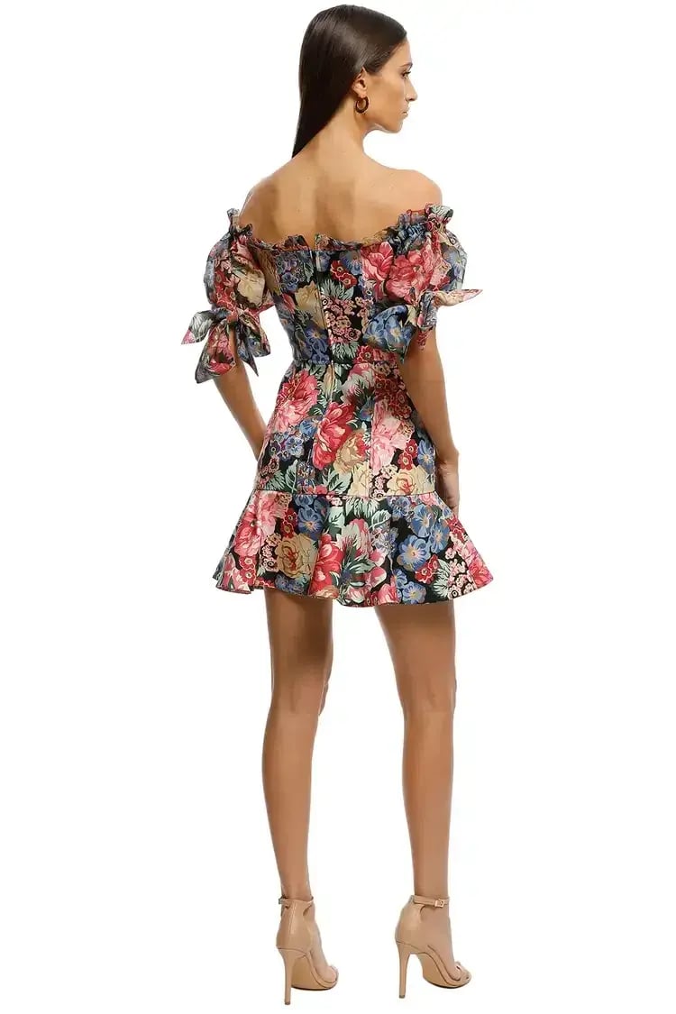 Keepsake the Label Runaway Dress in Black Hydrangea Size 6 photo 3