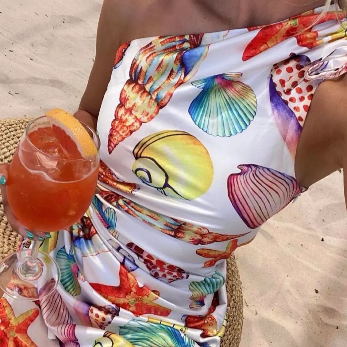 Sonya Moda Nour De La Mer Mini Dress Multi Print Size 10 photo 6