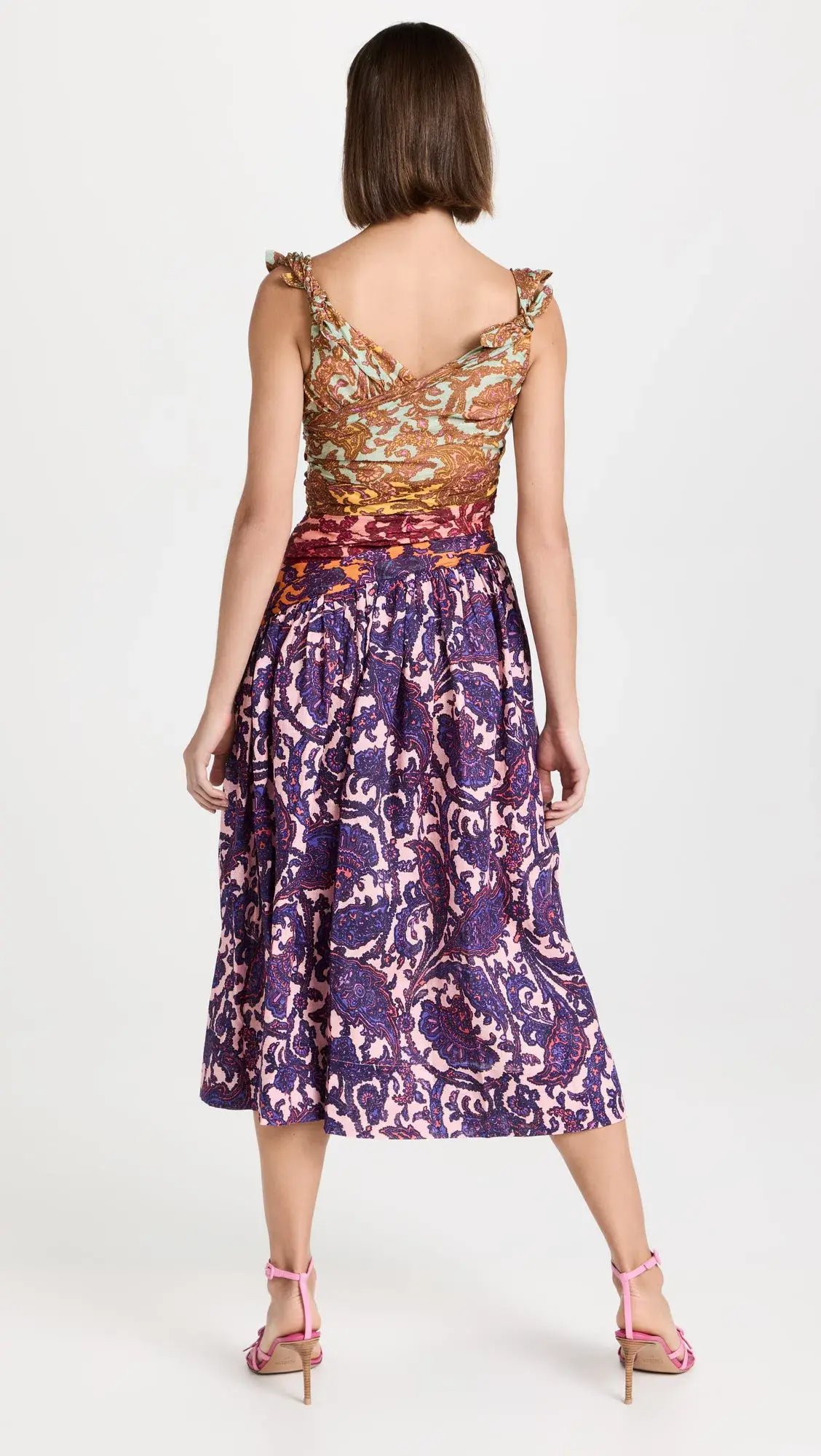 Zimmermann Tiggy Bow Midi Dress Spliced Paisley Size 4 / Au 16 photo 3
