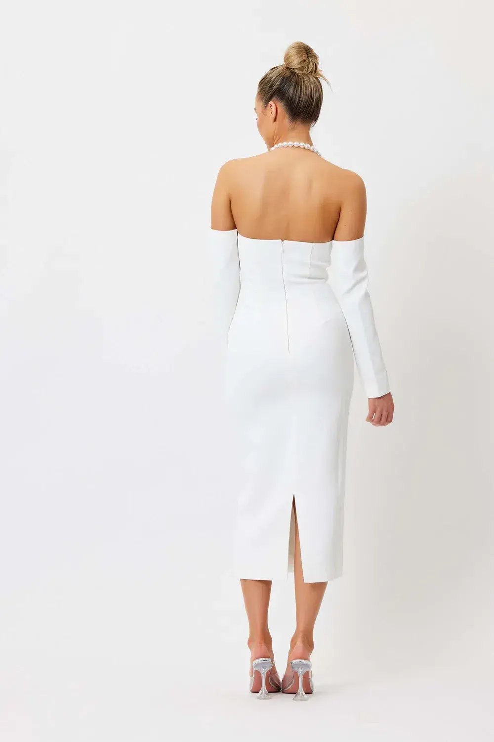 Bianca and Bridgett Tess Pearl Neck Dress White Size 8 photo 3