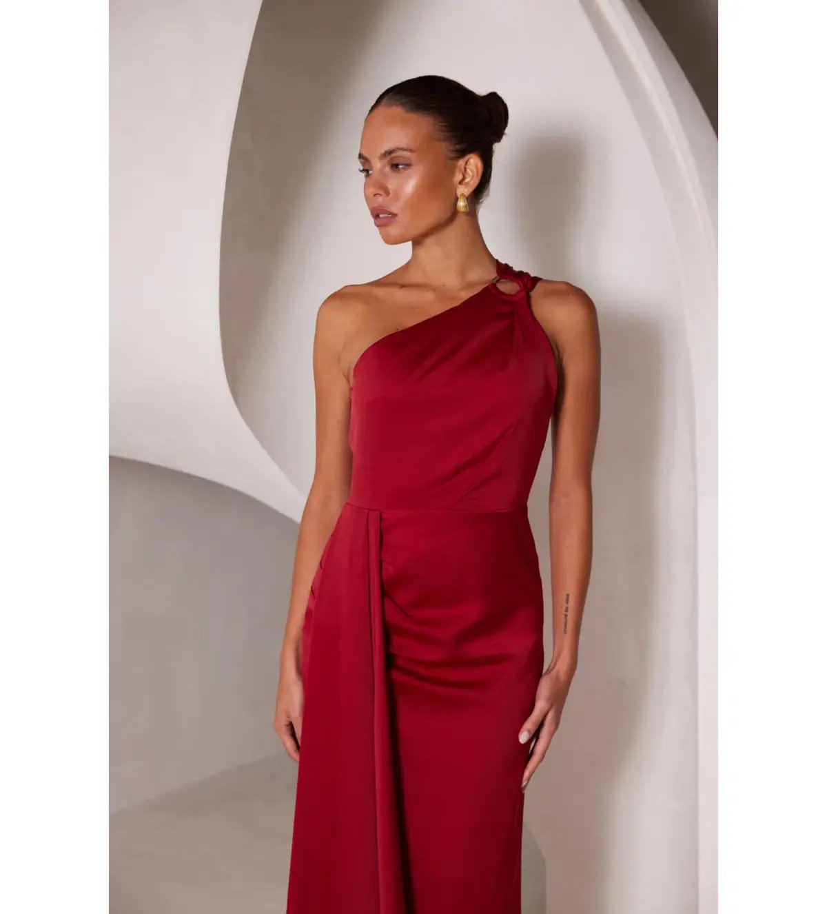 Elle Zeitoune Rhea Maxi Gown in Wine Size AU 14 photo 4