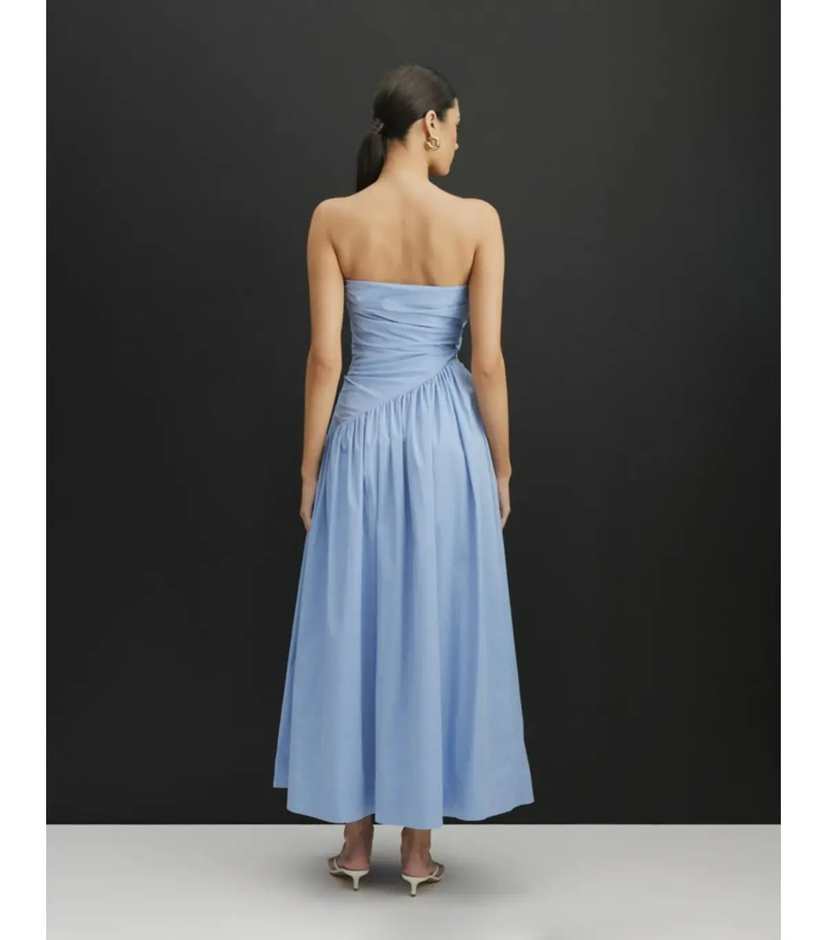 Aere Kiera Strapless Midi Dress in Blue Size AU 8 photo 2