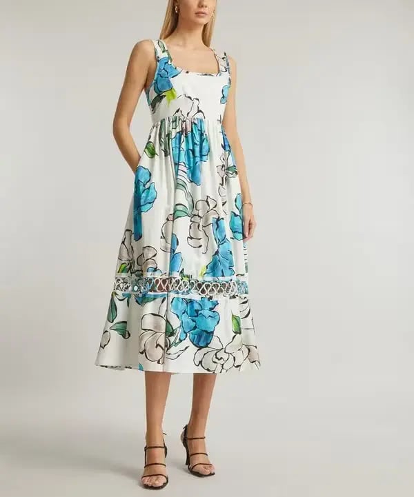 Aje Erika Cut Out Floral Midi Dress Size 14 photo 3