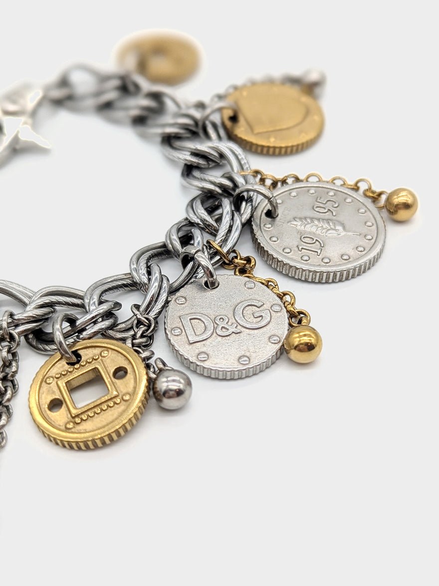 Dolce & Gabbana Silver & Gold Coin Charm Bracelet photo 4