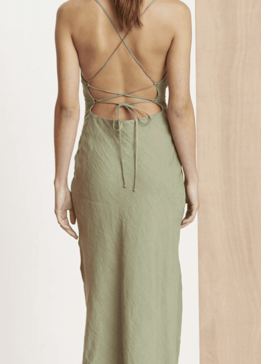 Bec and Bridge The Dreamer Midi Dress in Khaki size 8 photo 3