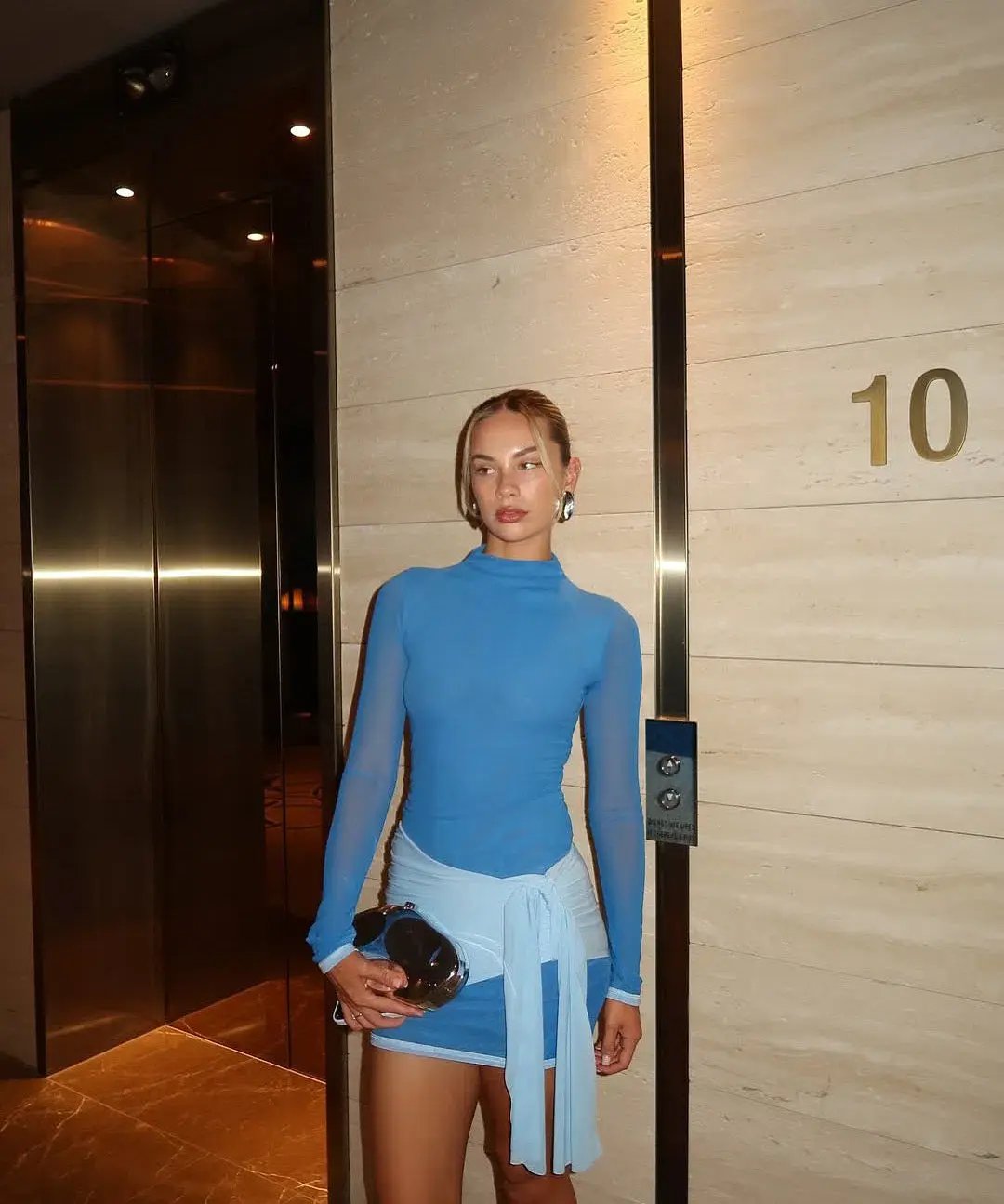Benni Kingsley Mini Dress Blue Size 10 photo 2