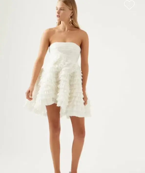 Aje Expressive Pleated Mini Dress White Size 14 photo 2