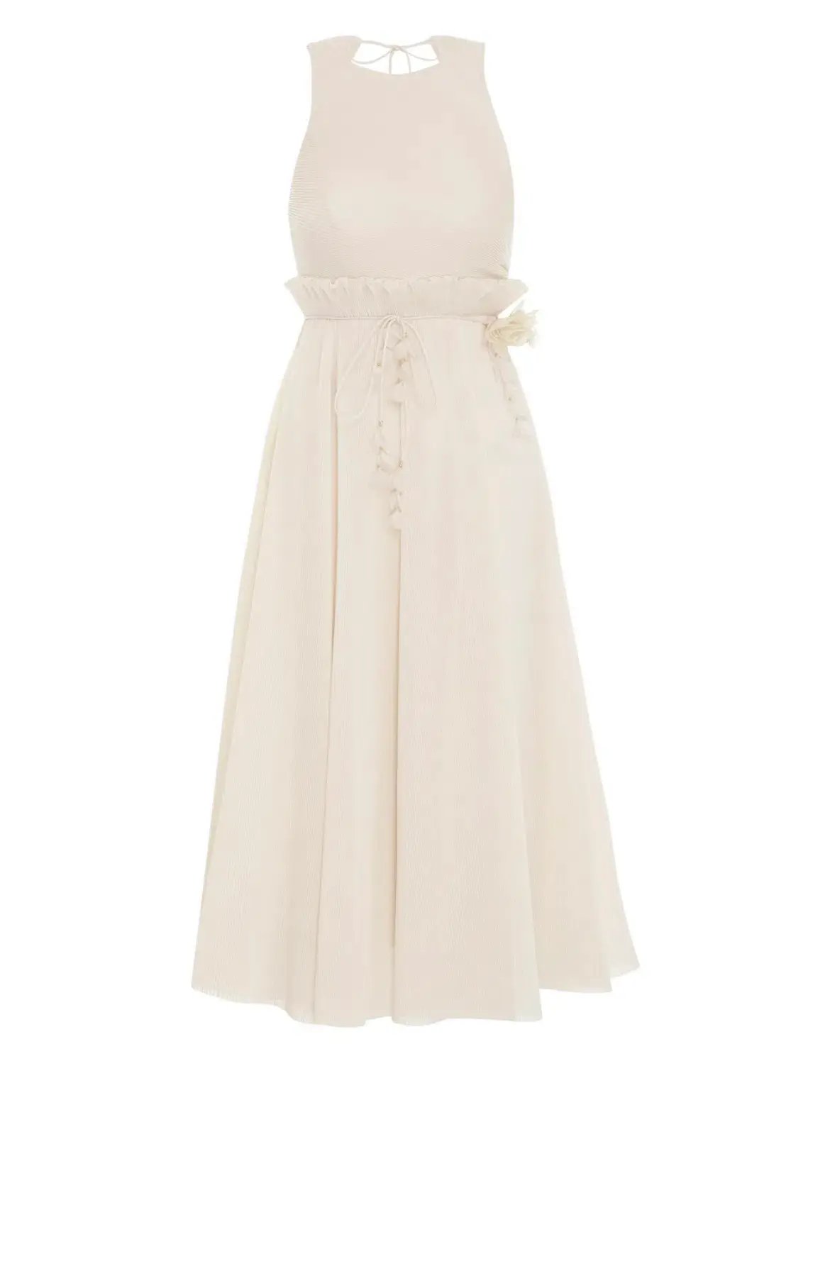 Zimmermann Pleated Picnic Midi Dress Ivory Size 2 / Au 12 photo 2