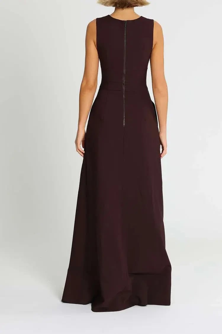 Aurelio Costarella Sandrine Gown Brown Burgundy Size 6 photo 3