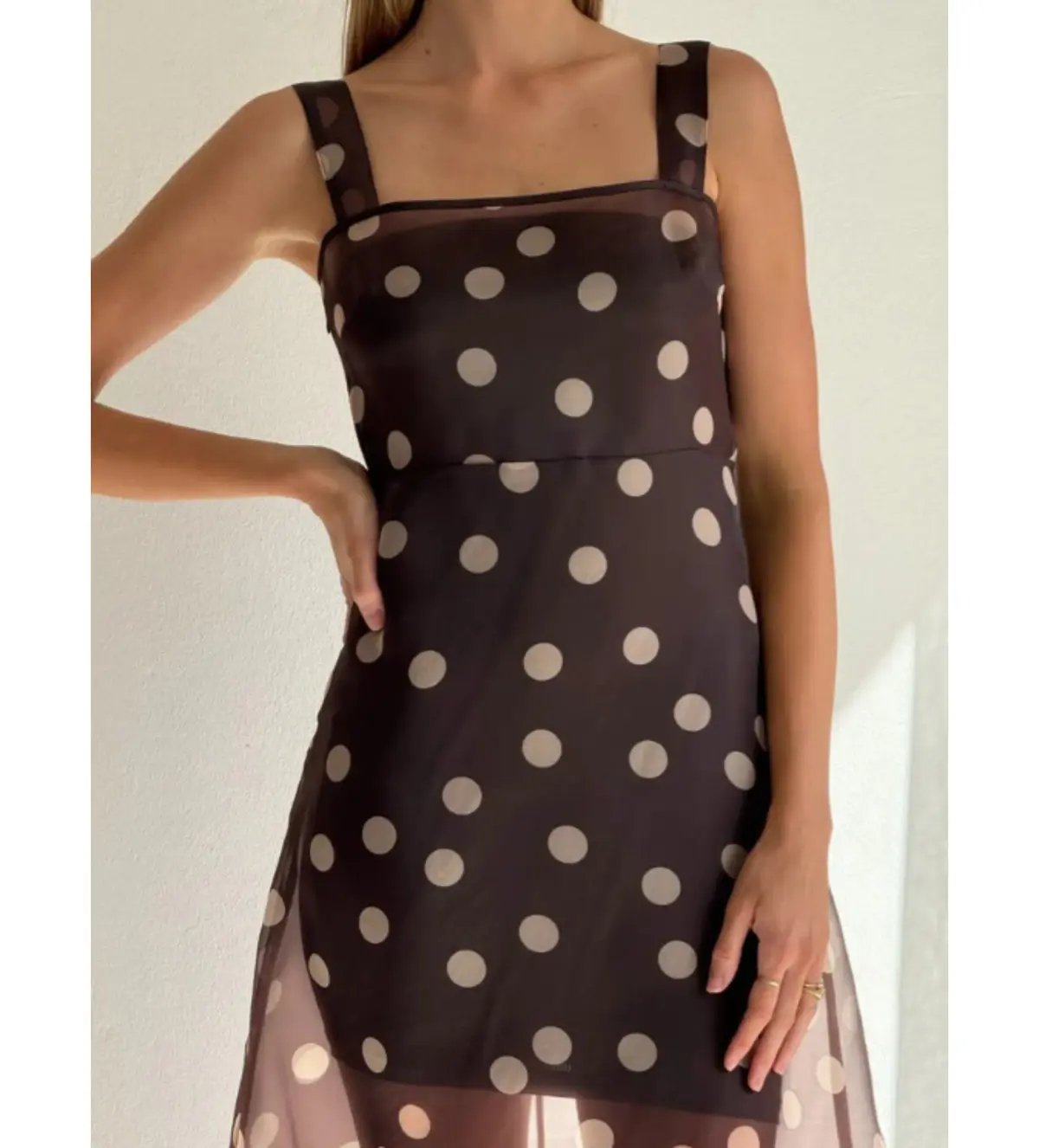 By Nicola Goldie Maxi Dress Chocolate Polka Size AU 6 photo 5