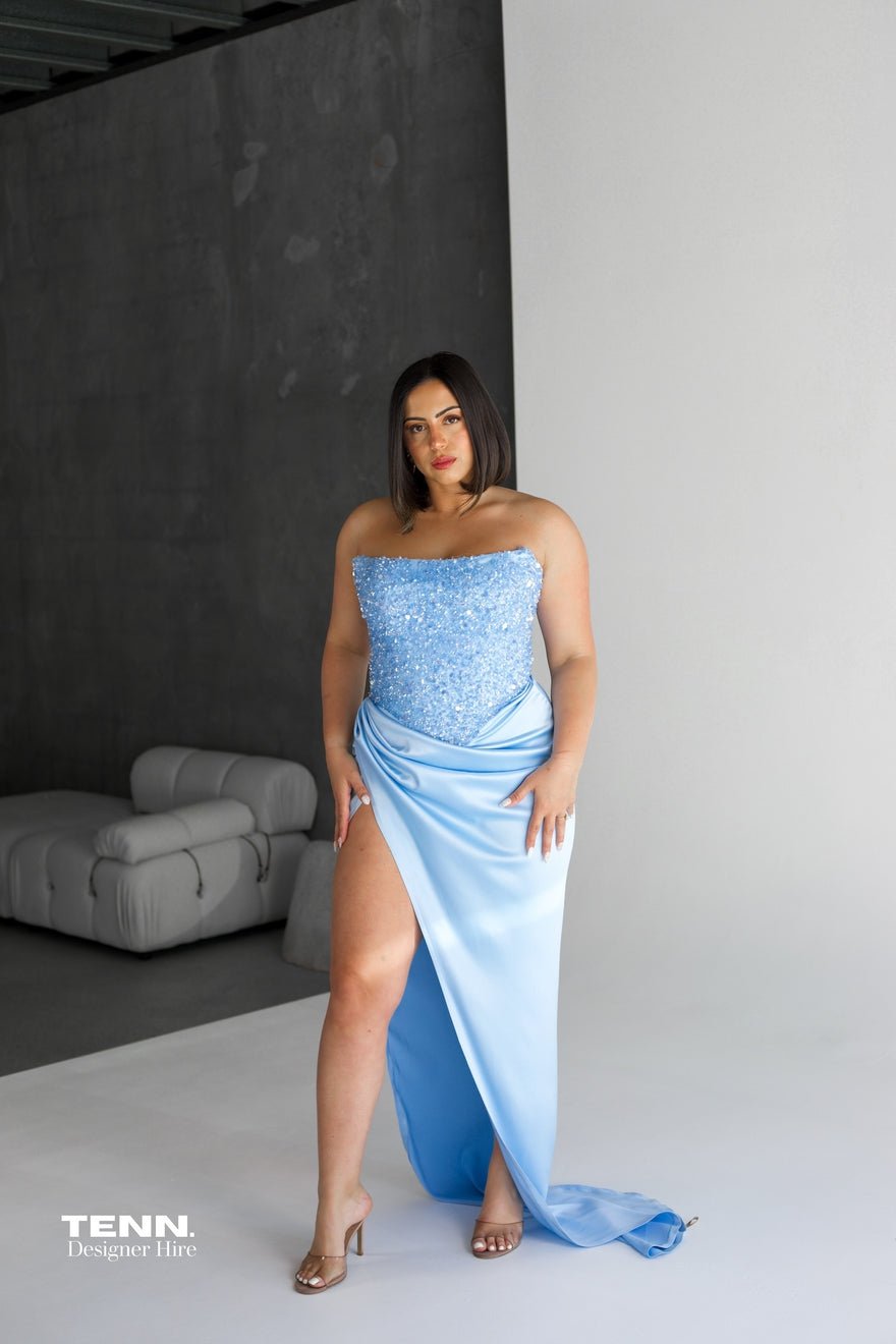 Lia Stublla Diour Embellished Gown - Sky Blue photo 3