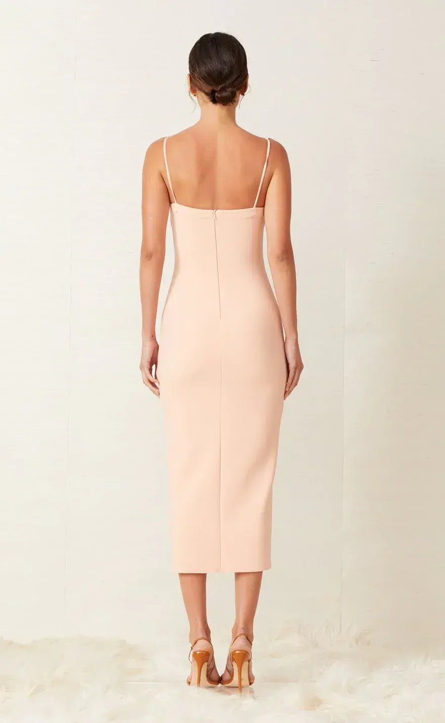 Bec & Bridge Ruby Asym Midi Dress in Peach Size 14 photo 3