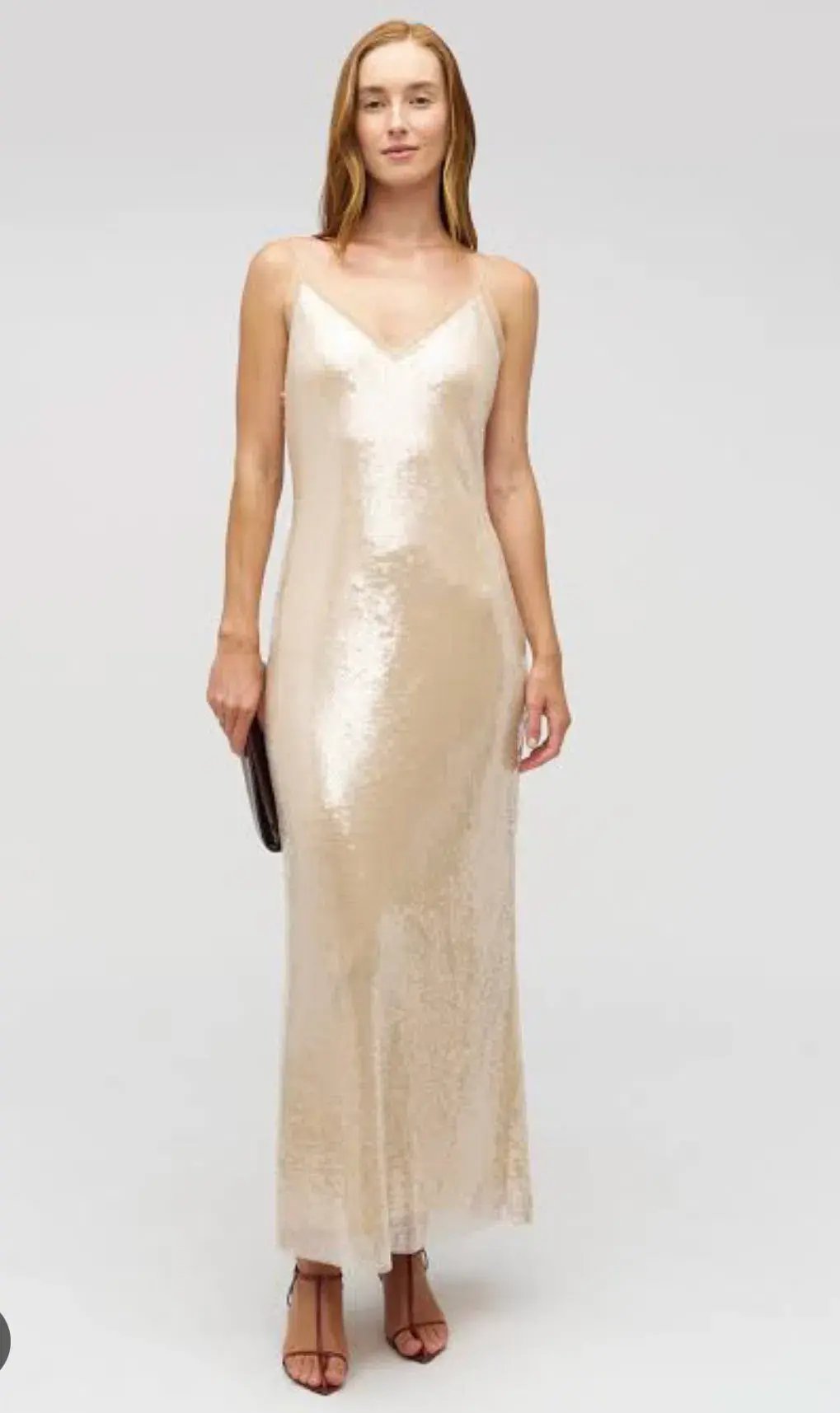Oroton Sequin Slip Dress Champagne Size 10 photo 2