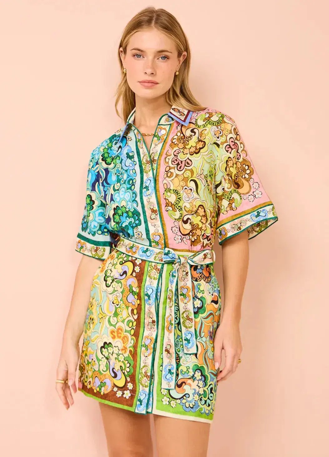 Alemais Dreamer Mini Shirt Dress Print Size 8 photo 2
