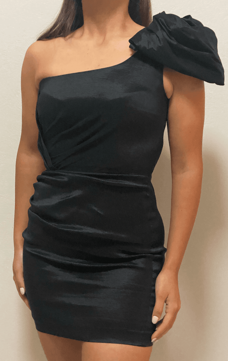 Love Nookie Candice One Shoulder Mini Dress Black Size 10 photo 7